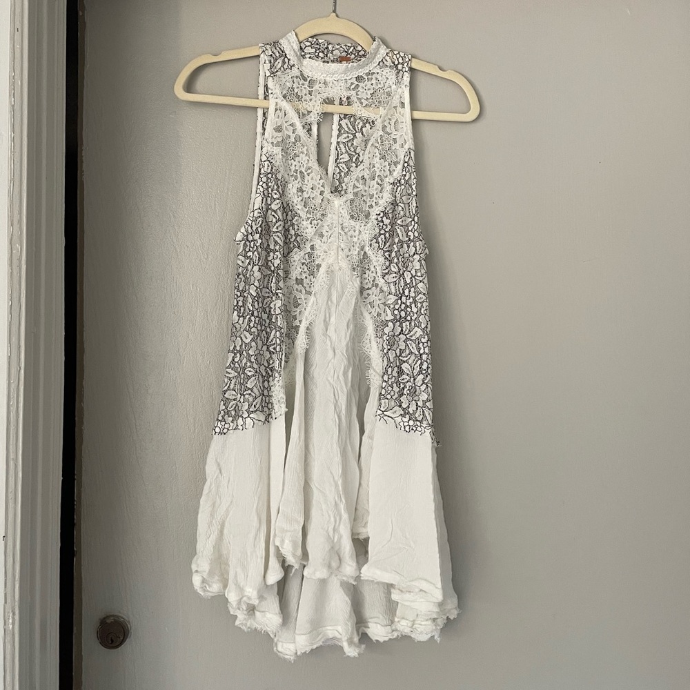 Free People Sheer Lace Mini-Dress